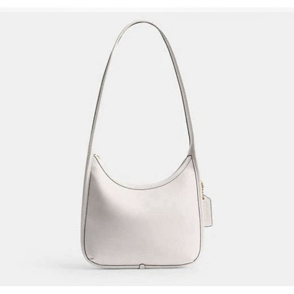 Coach‎ Curve Zip Shoulder Bag in White Glovetanned Leather NWT
